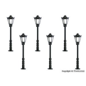 Viessmann 64706 Parklaterne 5+1, LED warmweiß, 33...