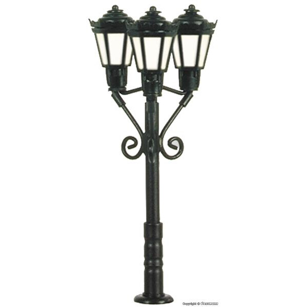 Viessmann 6477 Parklaterne, dreiflammig, LED warmweiß, 37 mm hoch, N