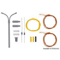 Viessmann 6623 Bausatz Peitschenleuchte, doppelt, LED weiß, 54 mm hoch, N