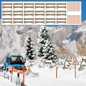 Busch 1120 Schneefangzäune und Schneestangen, H0