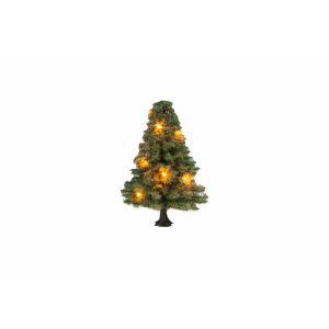 Noch 22111 Beleuchteter Weihnachtsbaum, grün, mit 10 LEDs, 5 cm hoch, Z - H0