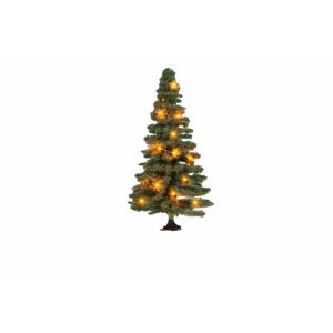 Noch 22121 Beleuchteter Weihnachtsbaum, grün, mit 20 LEDs, 8 cm hoch, N - H0