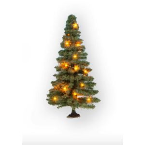 Noch 22131 Beleuchteter Weihnachtsbaum, grün, mit 30 LEDs, 12 cm hoch, TT - H0