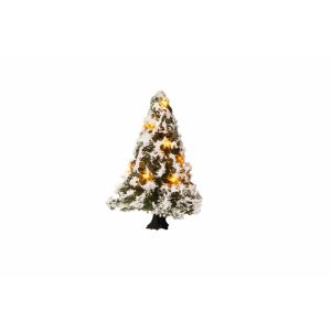 Noch 22110 Beleuchteter Weihnachtsbaum, verschneit, mit 10 LEDs, 5 cm hoch, Z - H0