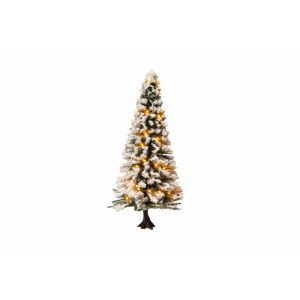 Noch 22130 Beleuchteter Weihnachtsbaum, verschneit, mit 30 LEDs, 12 cm hoch, TT - H0