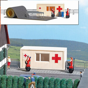 Busch 7869 Action Set: Sanitätsstation mit Segways, H0
