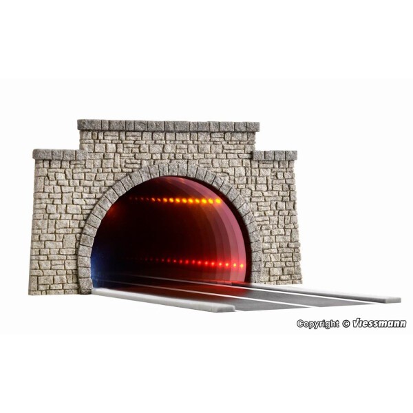 Viessmann 5097 Straßentunnel, klassisch, mit LED Spiegeleffekt und Tiefenwirkung, H0