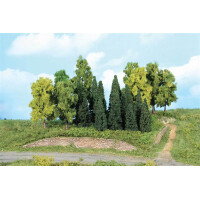 Heki 1958 Mixed forest, 22 trees and firs, 5-12 cm, H0