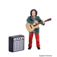 Viessmann 1510 Street guitarist with amplifier, moving, H0