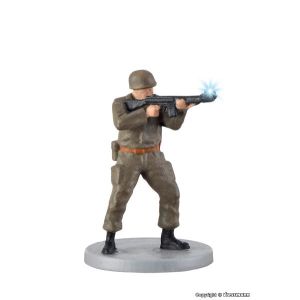 Viessmann 1530 Soldier, standing with gun and muzzle flash, H0