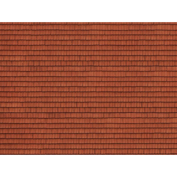 Noch 56670 3D Cardboard Sheet "Roof Tile", red, 1 piece, H0