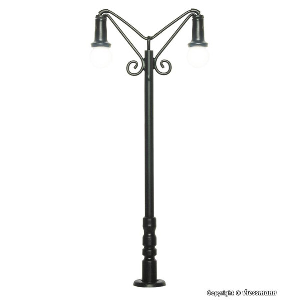 Viessmann 6015 Nostalgische Leuchte, zweiflammig, LED warmweiß, 73 mm hoch, H0