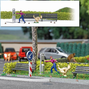 Busch 7851 Action Set: Hundetoilette, H0