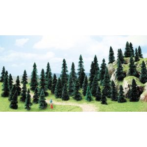 Busch 6497 50 pine trees, H0/TT