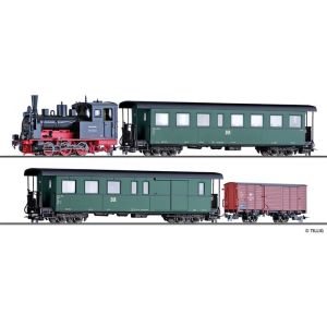 Tillig 01173 Set of the DR with steam locomotive class 99.47, H0e