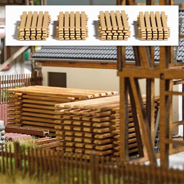 Busch 7760 Mini-Set: Bretterstapel, H0