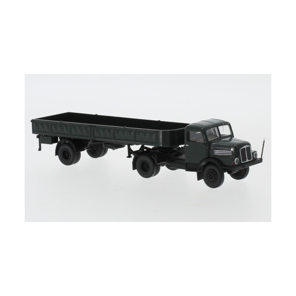 Brekina 71401 IFA S 4000-1, dunkelgrün/schwarz, Pritschen-SZ, 1960, H0