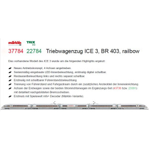 Trix 22784 Triebwagenzug ICE 3, Baureihe 403, der DB AG, mit Sound, H0