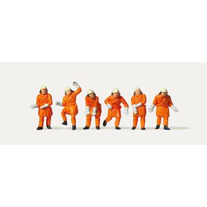 Merten 0212579 Feuerwehrleute, Einsatzkleidung orange, H0