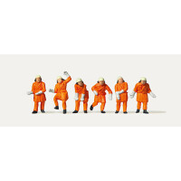Merten 0212579 Feuerwehrleute, Einsatzkleidung orange, H0