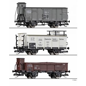 Tillig 01053 3tlg. Güterwagen-Set der CES, DRG und BBÖ, Epoche II, TT