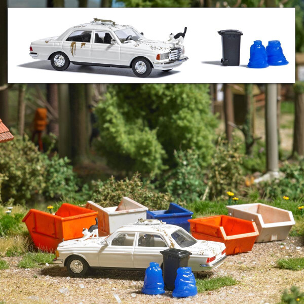 Busch 7985 Action-Set: Katzenauto, H0