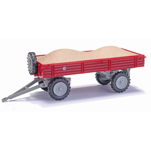 Busch 210010226 Anhänger T4 mit Kiesladung, Rot, H0