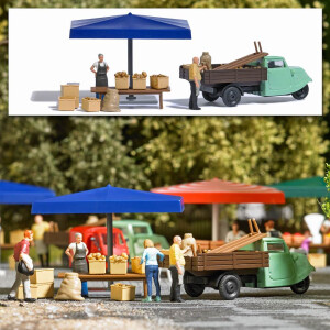 Busch 7914 Action-Set: Marktstand Kartoffeln, H0