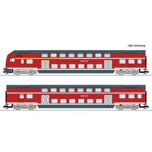 Roco 6280008 2tlg. Doppelstockwagen-Set (1) der DB AG, Epoche VI, TT