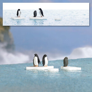 Busch 7923 Action-Set: Pinguine auf Eisschollenl, H0