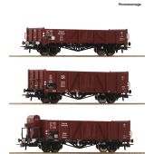 Roco 6600102 3tlg. Güterwagen-Set der DRG, Epoche...