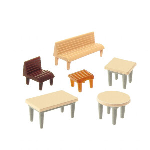 Faller 272440 7 Tische, 24 Stühle, 12 Bänke, N