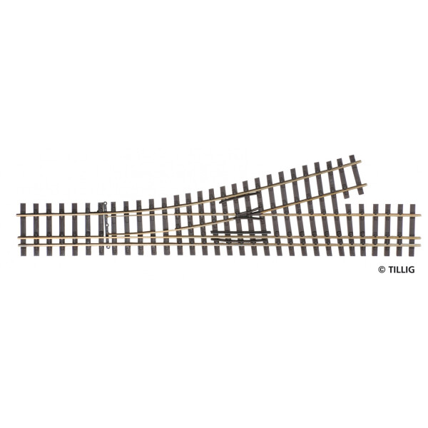 Tillig 85194 Dreischienen-Schmalspurweiche H0/H0m-H0m, links, 15°