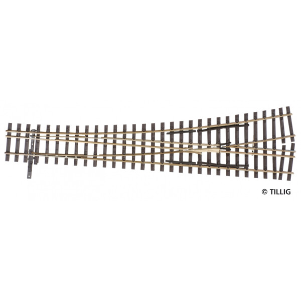 Tillig 85198 Dreischienen-Schmalspurweiche, H0/H0m-H0, links, 15°