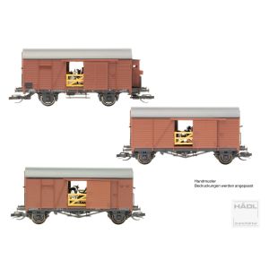 Hädl 115613 Sammlerset #7: 3tlg. Güterwagen-Set der DR, Epoche III, TT