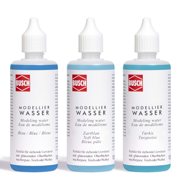 Busch 7581 Modellierwasser Farb-Set, 3 x 100 ml