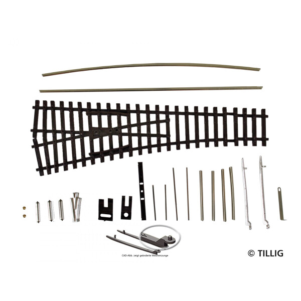 Tillig 83434 Bausatz - Weiche EW1 15°, links, TT
