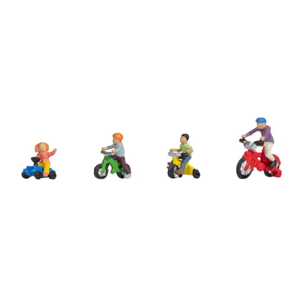 Noch 15908 Kinder auf Kinderfahrrädern, H0