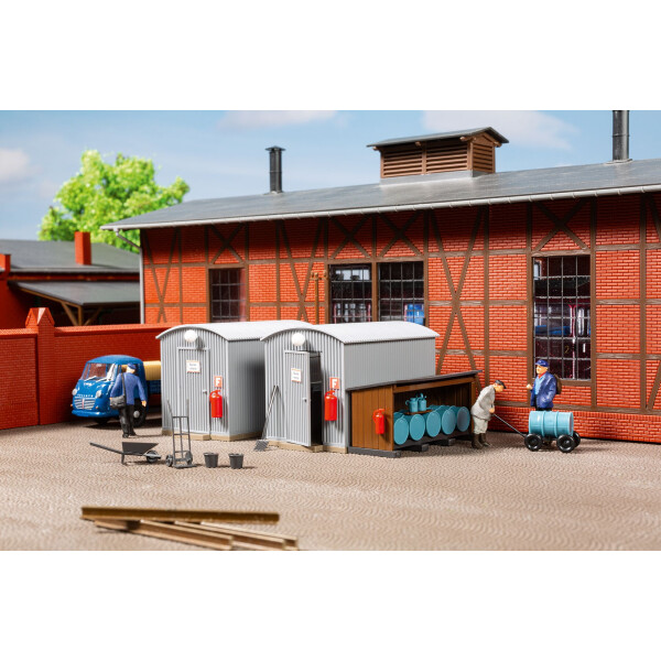 Auhagen 11478 Corrugated iron shed for oil storage, H0