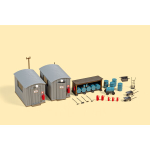 Auhagen 11478 Corrugated iron shed for oil storage, H0