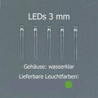 Tams  81-30205-05 LED bedrahtet, 3 mm, 5-er Pack grün, klar, 5000 mcd, 20°