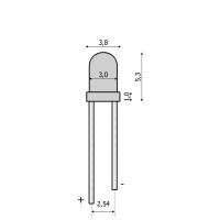 Tams  81-30205-05 LED bedrahtet, 3 mm, 5-er Pack grün, klar, 5000 mcd, 20°