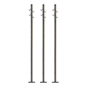 Busch 1754 Freileitung 3 Holzmasten, H0