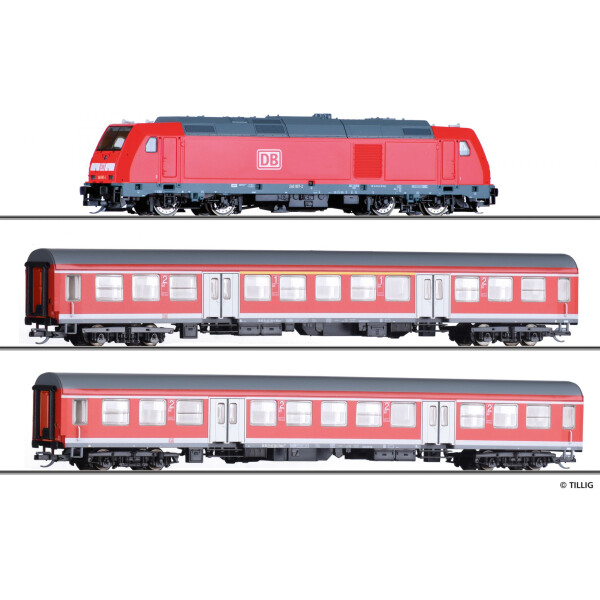 Tillig 01505 Einsteigerset-Reisezug mit Bettungsgleisoval  der DB AG, Epoche V, TT