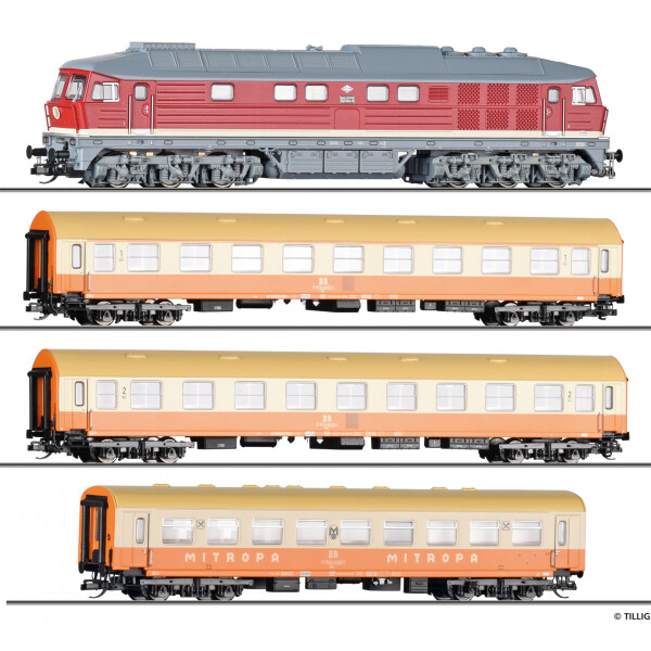 Tillig 01502 Premium-Einsteiger-Set: Reisezug „Städteexpress“der DR, Epoche IV, TT