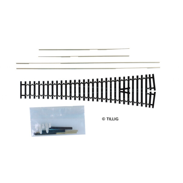 Tillig 83420 Bausatz - Flexsteg-Bogenweiche 15°, TT
