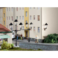 Auhagen 42631 4 park and 2 wall lampposts, H0/TT