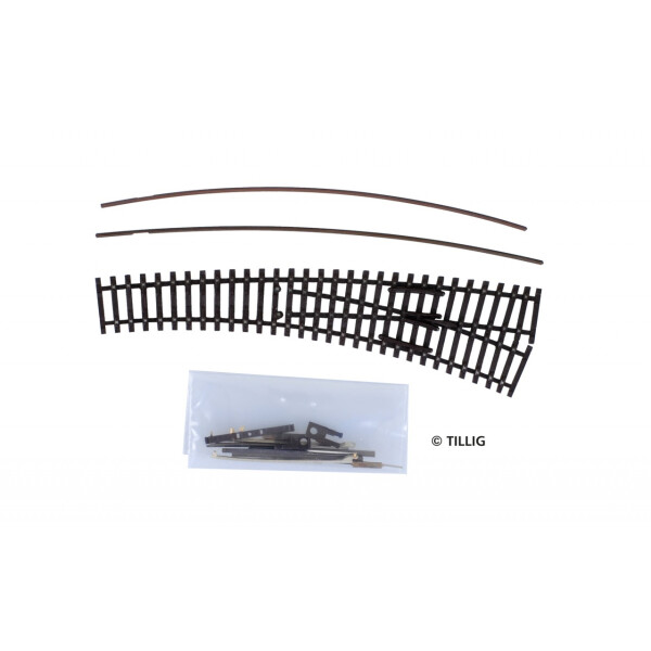 Tillig 83417 Bausatz - Innenbogenweiche rechts, brüniert, TT