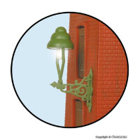 Viessmann 6013 Gas wall lamp green, LED warm-White, H0
