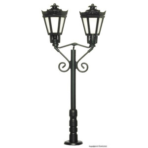Viessmann 6073 Parklaterne zweiflammig, schwarz, LED...